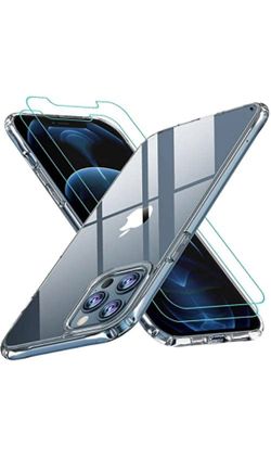 Crystal Clear iPhone 12 Case With 2 Screen Protectors