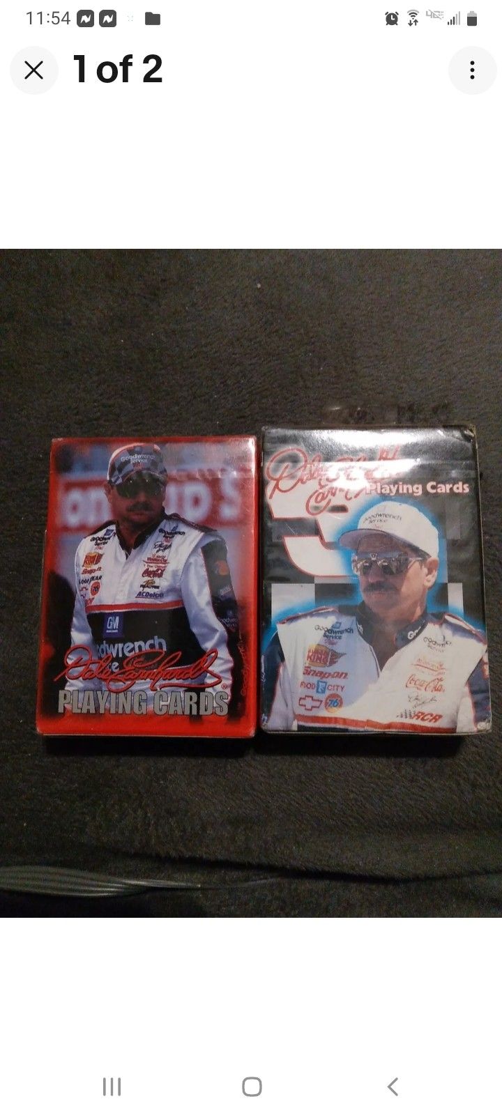 Dale Earnhardt Poker Playing Cards By Bicycle- Nascar