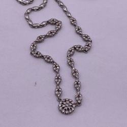 14K White Gold Choker Necklace with 1.40ct Diamonds