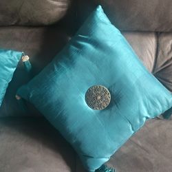 Set Of Decorative Emerald Pillows