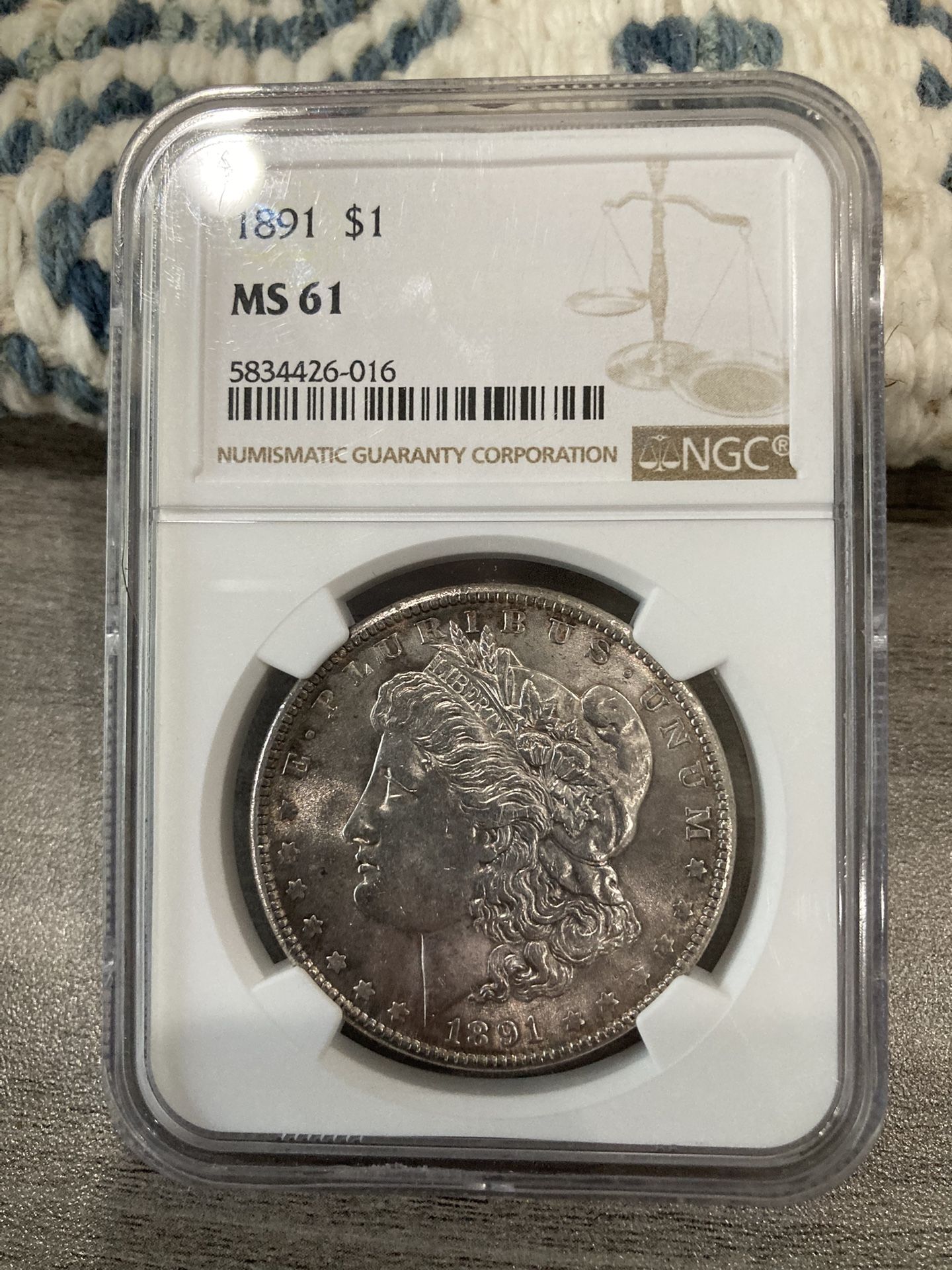 1891 Morgan Silver Dollar Ngc Ms61