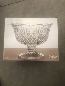 New 10” dia Crystal Footed Trifle Bowl