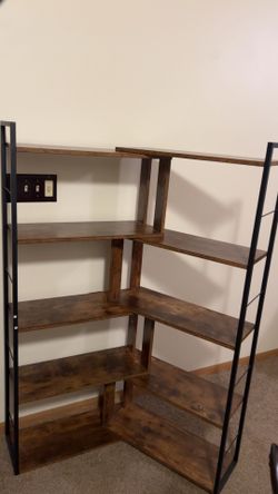 Loft-Style Wood & Metal Bookcase /Estantería de aire loft minimalista