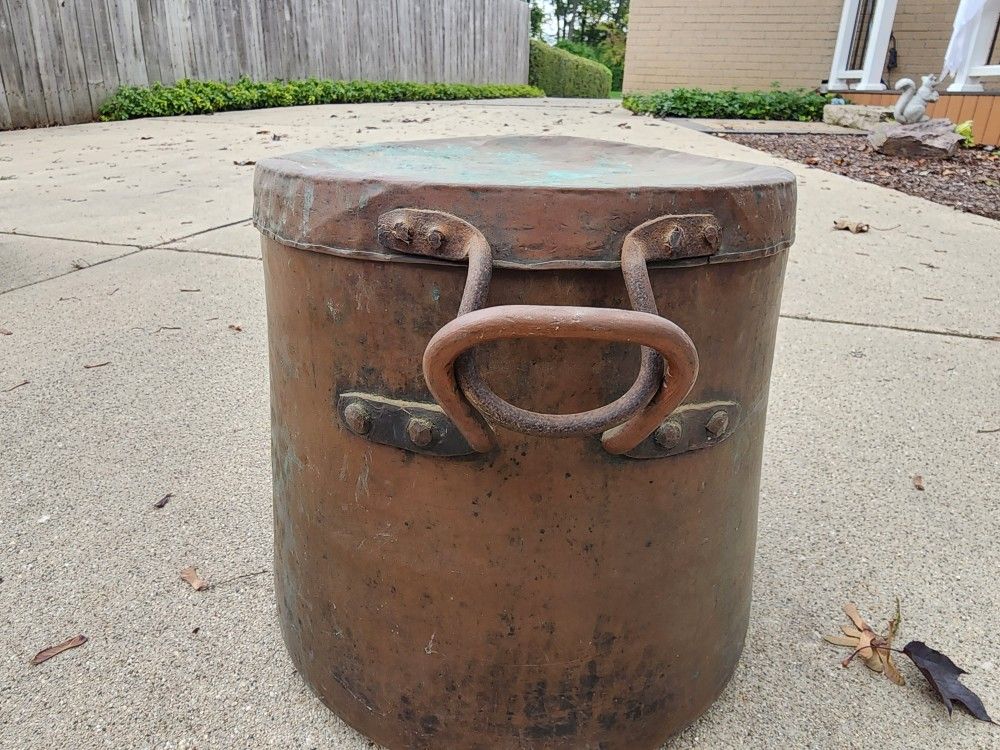 Antique copper candy kettle