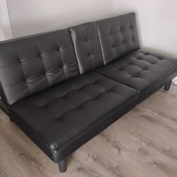 Black Futon Sofa, Priced To Sell 