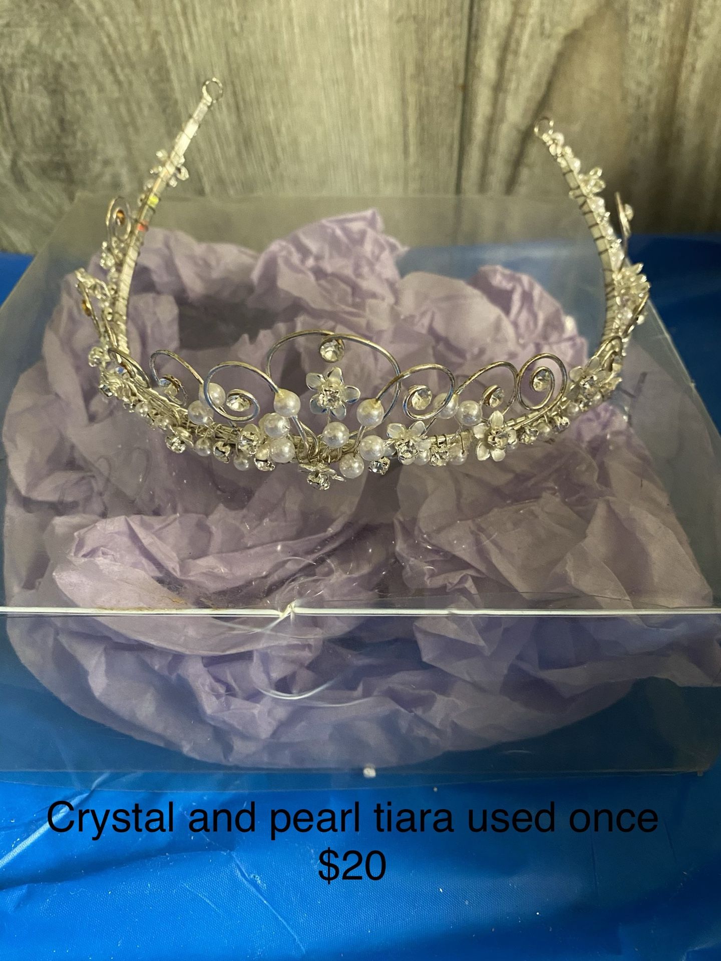 Crystal and Pearl accented tiara