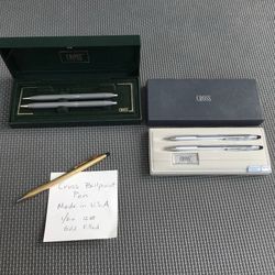 Lot Vintage Gold, Chrome, Matte Cross Pens and Mechanical Pencil Sets