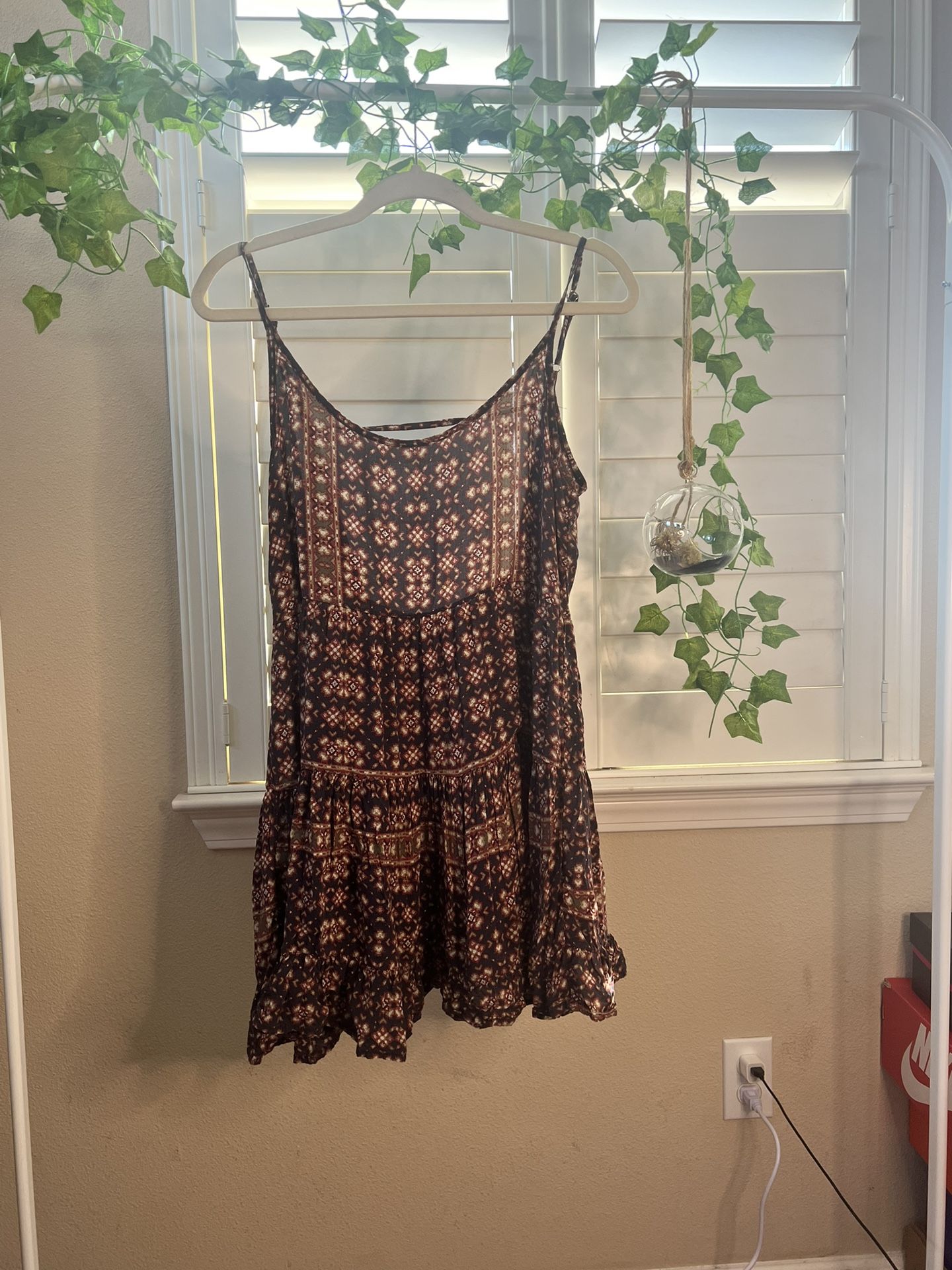 Brandy Melville Rare ‘Jada’ Bohemian Mini Dress Brown XS/Small