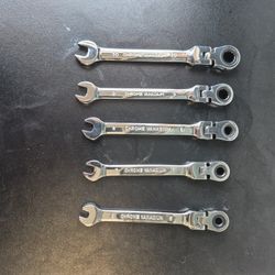 5 pc flex head metric ratcheting Wrench set