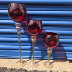 Three Decorative Candle Holders