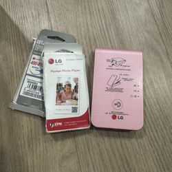LG Pocket Photo Printer With Printing Paper
