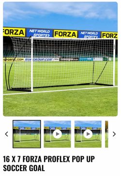 1 Soccer Goals 16 X 7 FORZA PROFLEX POP UP SOCCER GOAL