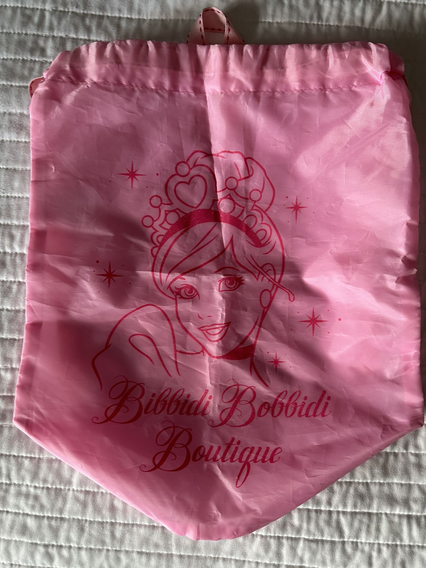 Disney Parks Bibbidi Bobbidi Boutique Bag, Pink Straps Cinch Sack