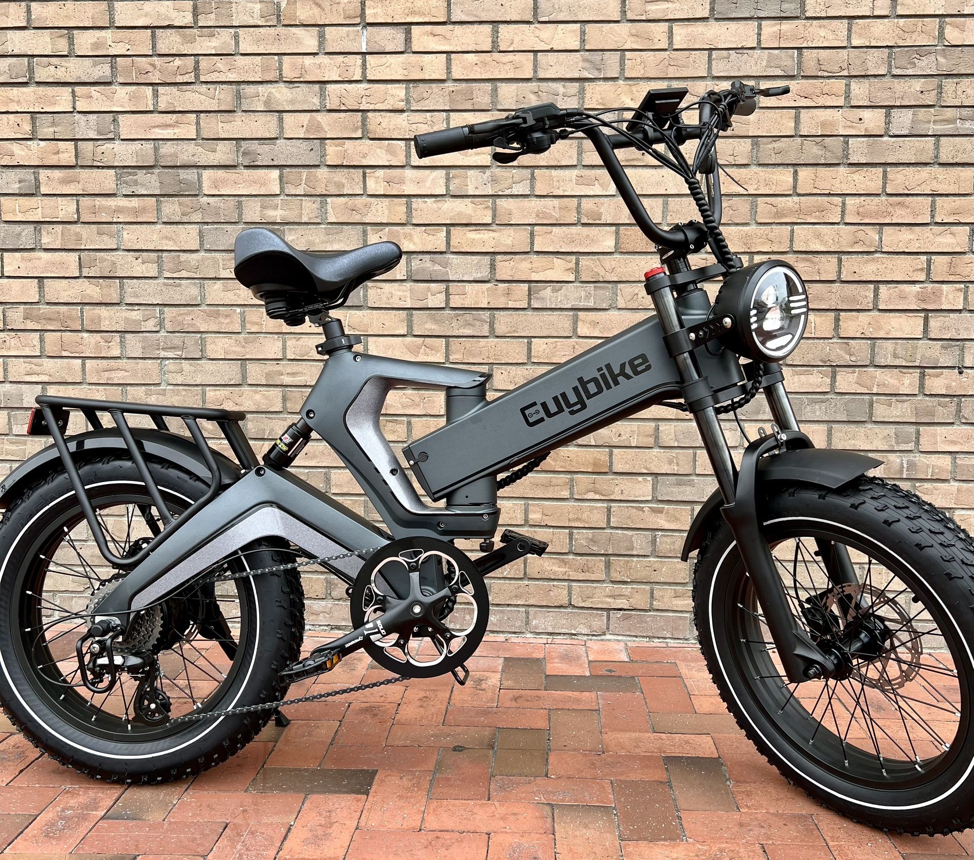 1500W Folding Ebike, Long Range, 25ah Hidden Battery, 30mph, USB Hook Up, Full Suspension (Adjust Front Fork), 8 Speed Shimano, 5 Speed Pedal assist