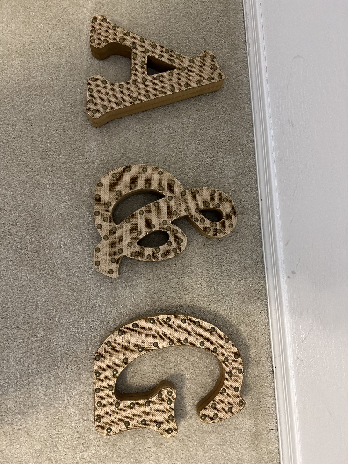 Wood And Burlap Letters