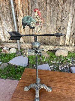 Vintage Cast Iron Rooster Weathervane 