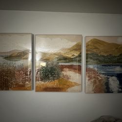 3 Piece Art Work - All 3 For Sale