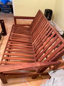 Free cherry wood Futon and Brazilian mahogany sofa frame