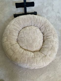 Beige Heart fleece Pet Bed