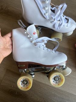 Roller skates with safety gear