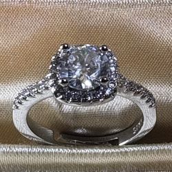 High Quality Moissanite  Ring For Women Shiny Zircon One Carot Engagement Wedding Ring