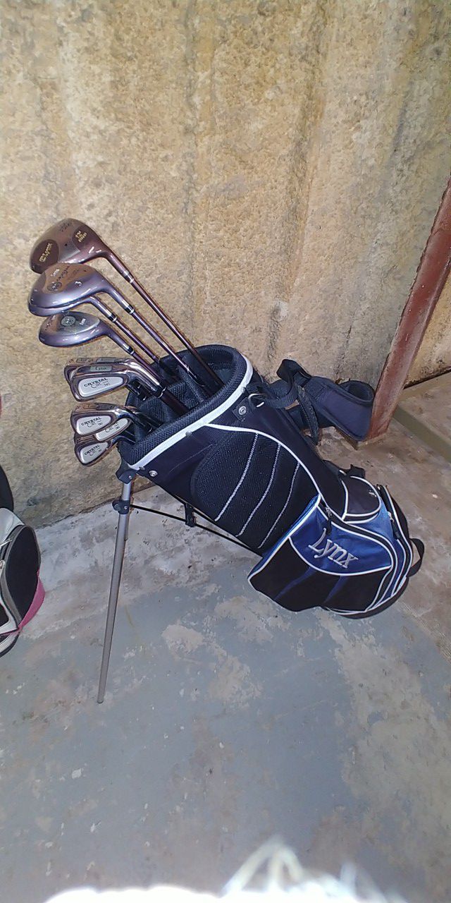 Full Set Lady Lynx Crystal Cat Golf Clubs w Carry Bag