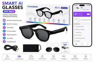 Smart AI Glasses S99 Max – Camera + Live Translation + Music
