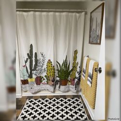 🪴 Room Essentials • Succulent Garden Fabric Shower Curtain