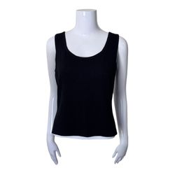 VTG St. John Basics Santana Knit Tank Size P Black