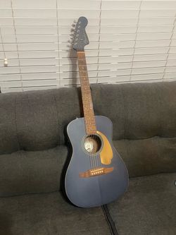 Fender Malibu Blue Electric-Acoustic Guitar (cracked)