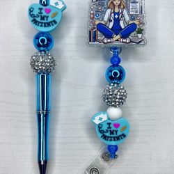 NURSE BADGE REEL & PEN SET