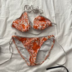 Xhilation Bikini Set White/orange Bottom M Top L