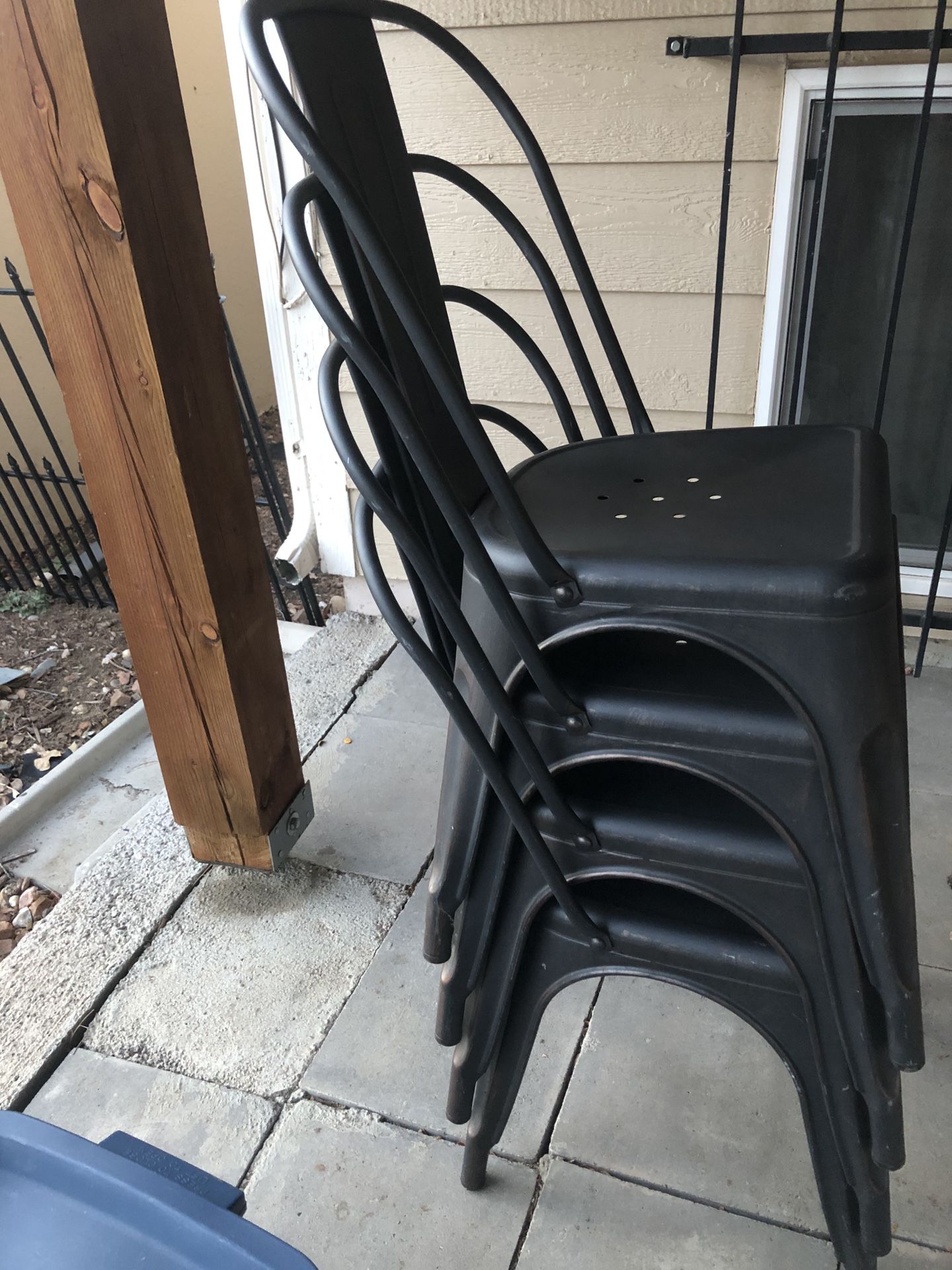 4 Modern Metal Chairs
