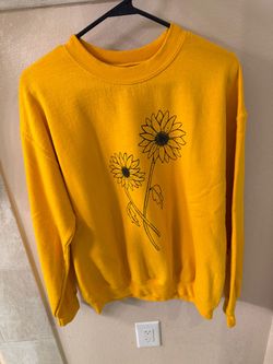 Yellow Sunflower Graphic Crewneck Sweatshirt