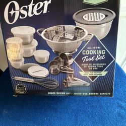 Oster all-in-one cooking tool set - large mixing bowls, storage bowls with lids,