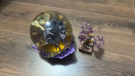 Glass flower and gem tree