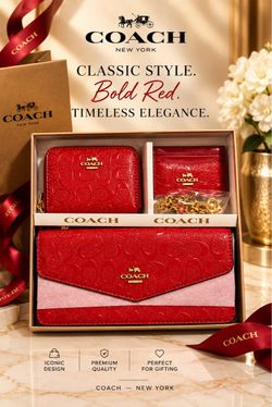 Coach New York Red Signature Gift Set
