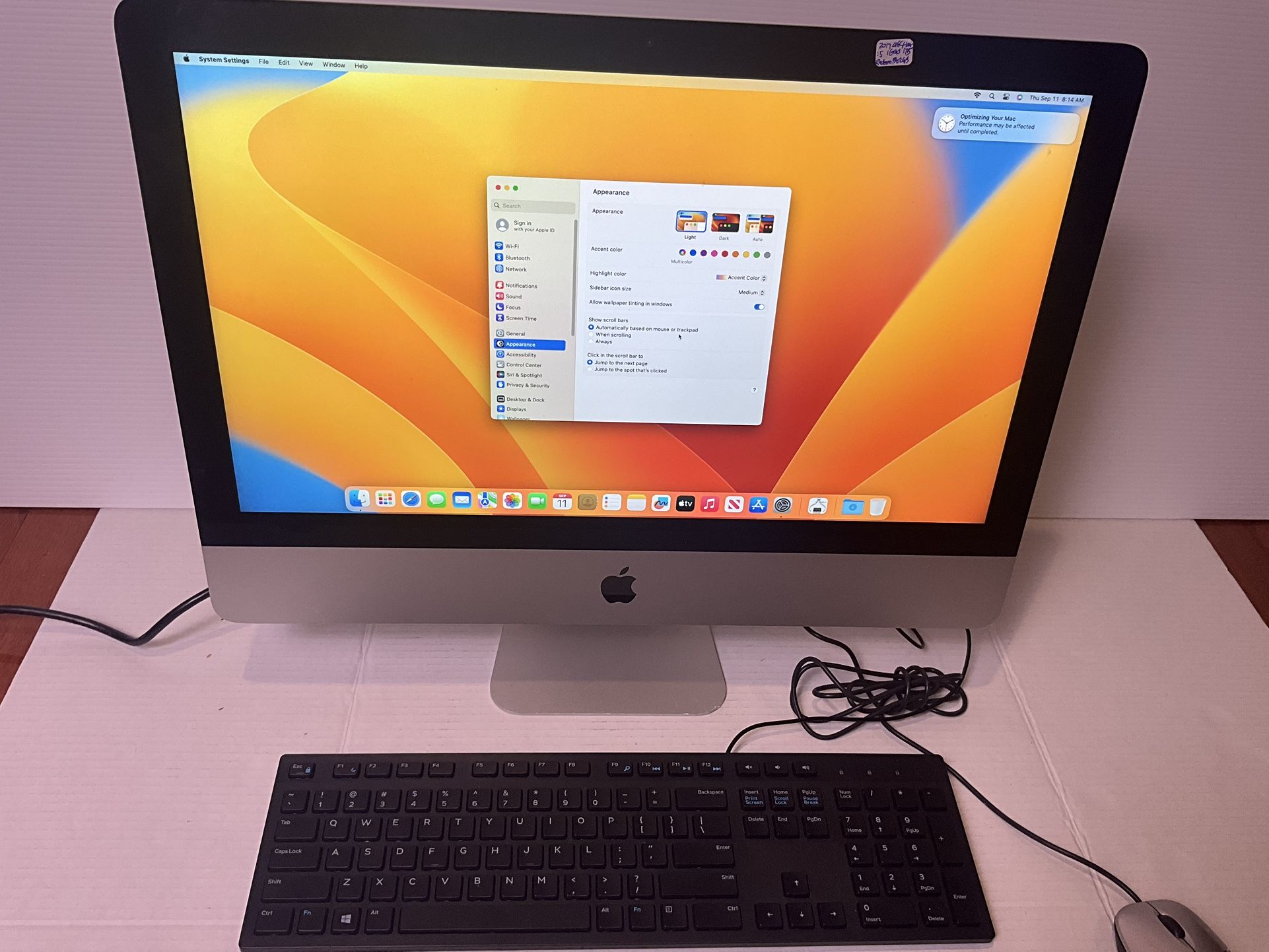 2017 imac 21.5 inch i5 16gb 1tb hdd radeon pro 555 2gb gpu with keyboard and mouse reset no lock
