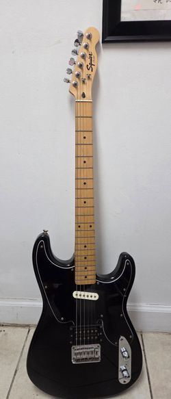 Rare 2005 Squier 51' hybrid guitar - strat body + tele neck with pickguard black upgraded