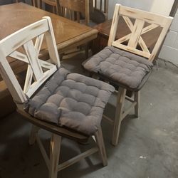 2 Swivel Barstools W/ Cushions