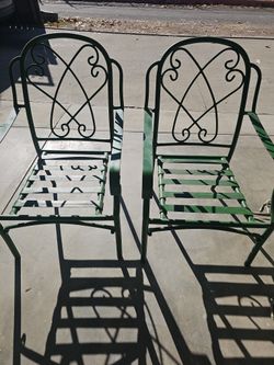 Vintage Solid Iron  green CHAIRS  