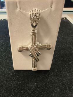 10k white gold cross