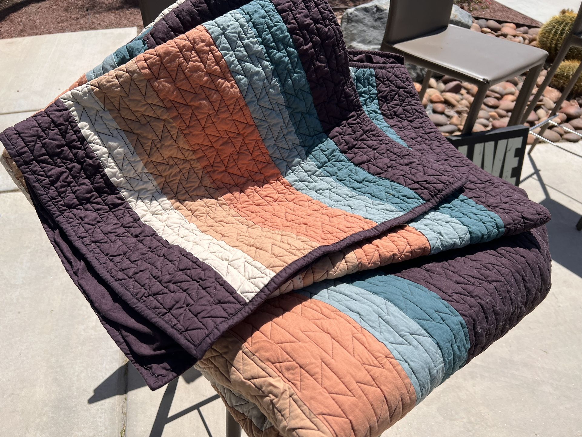 PENDLETON KING HARDING COVERLET SET Quilt Blanket And Two Pillows