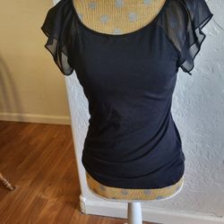 Black Express Vintage Flare Short Sleeve Top S/P