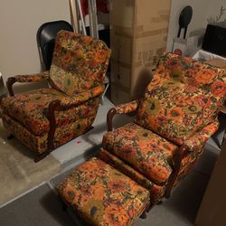 Antique Rocker Pair Of Chairs 1930’s To 1940’s 