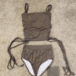 Swim Wear Swim Suit Bathing Suit Bikini 2 Pieces Women Size S Brown