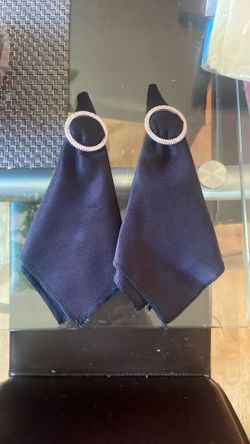 Black Napkins With Silver Ring