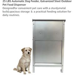 25 LBS Galvanized Steel Automatic Dog Feeder
