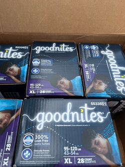 5 boxes goodnite pull ups xl