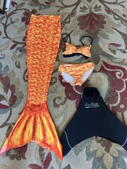 XL Youth Mermaid Fun Fin w/ Matching Tail & Bikini